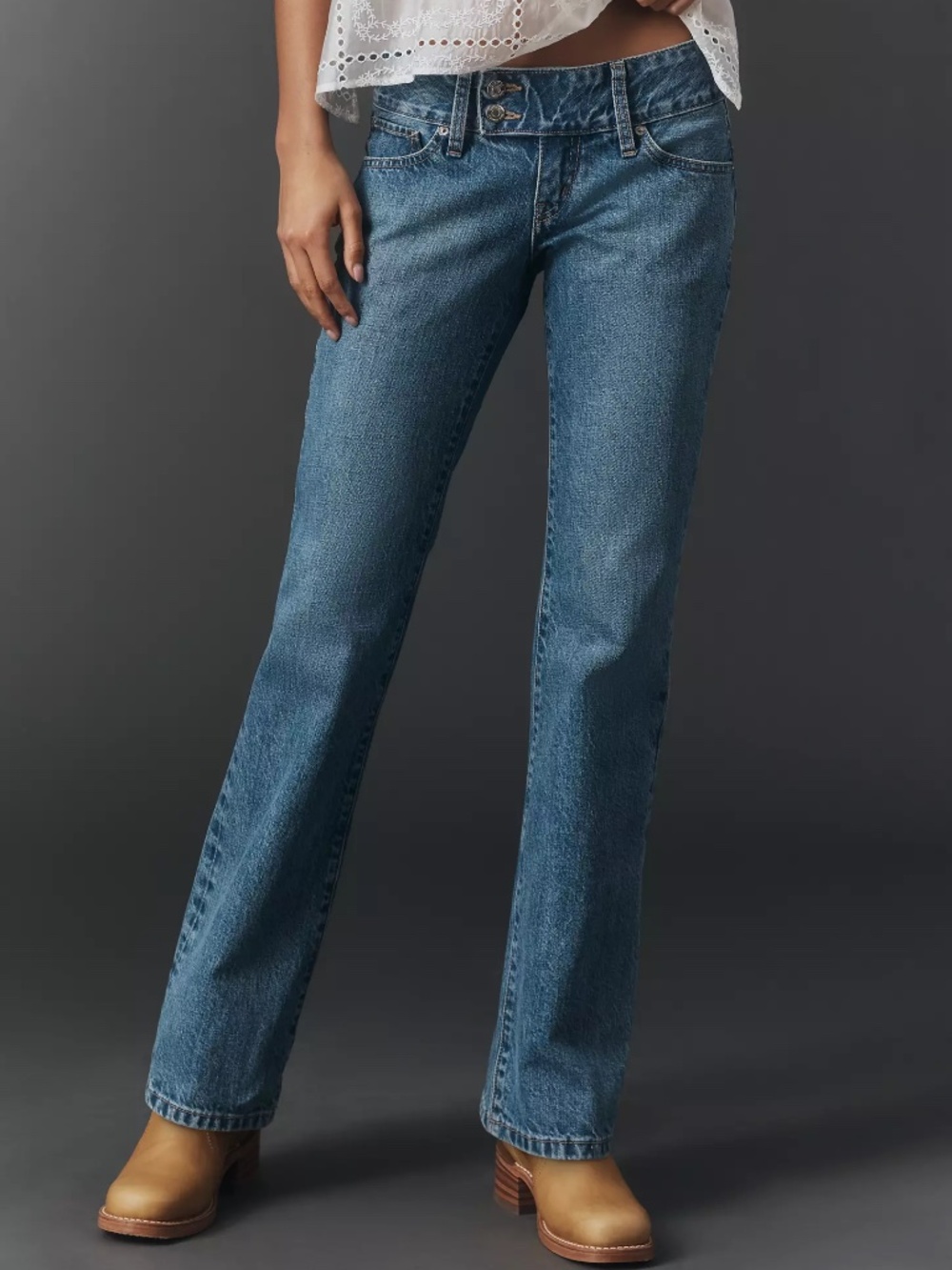 Anthropologie Etica Missy Low-Rise Bootleg Jeans in Bayview size 27 NWT